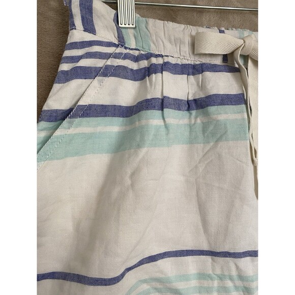 Gap Linen Blend Skirt Womens Small White Blue Stripes Lined Preppy Casual‎ Beach - Picture 3 of 15